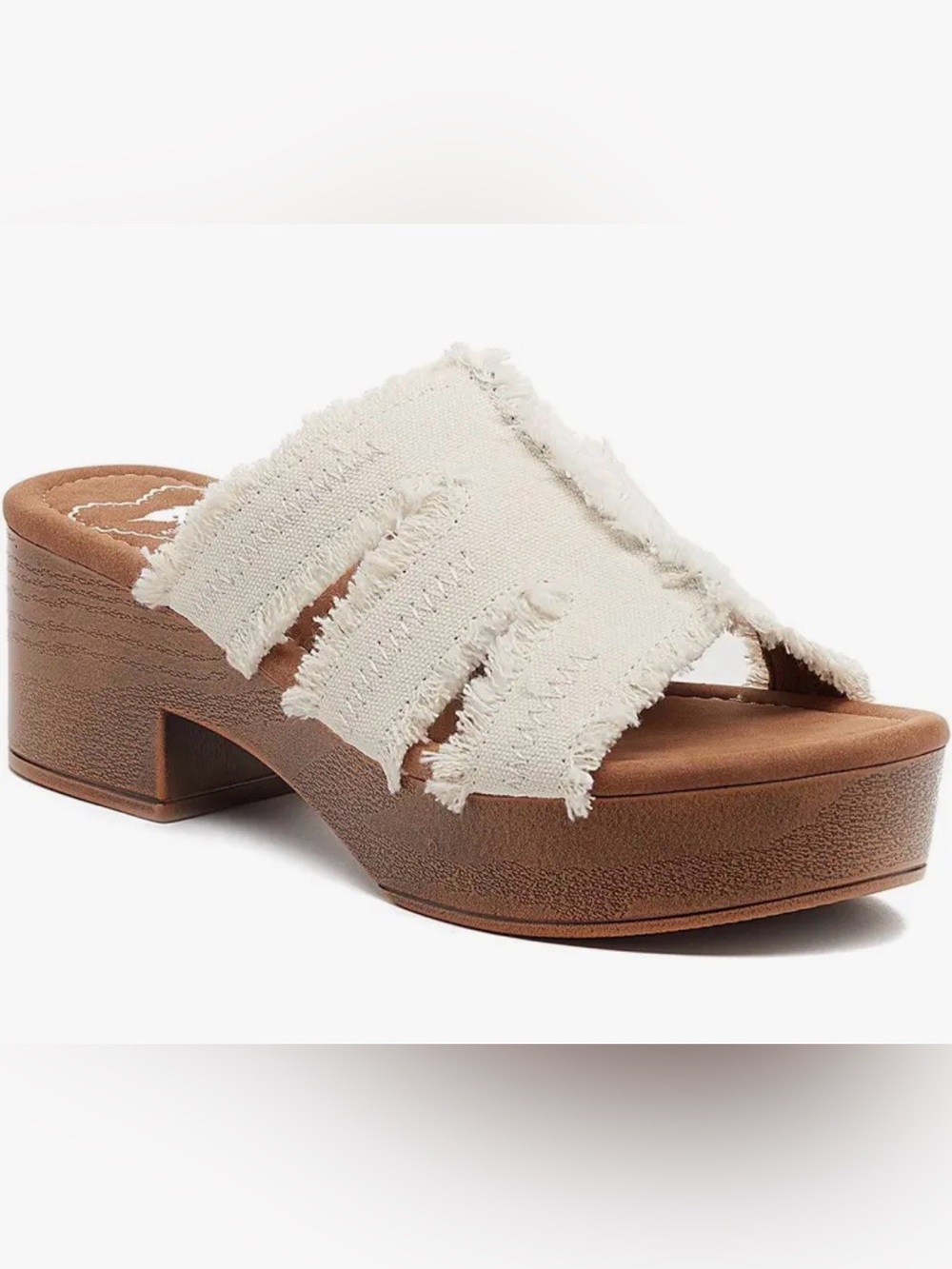 Rocket Dog White wood finish Cutout Clipper Boris Slide - Brand New women's 10